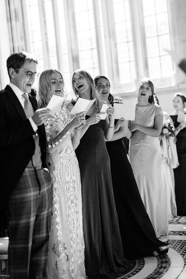 bridal party signing at church ceremony