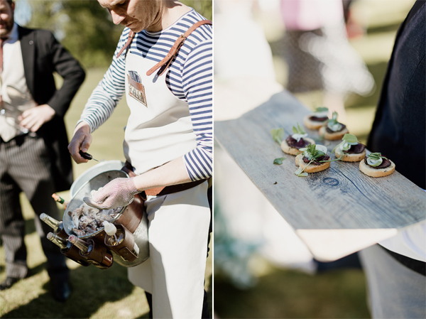 scottish oysters and canapes at wedding reception