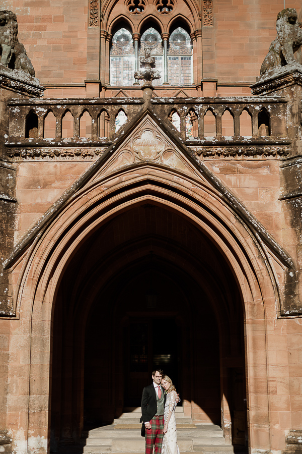 front door at estate house scottish wedding