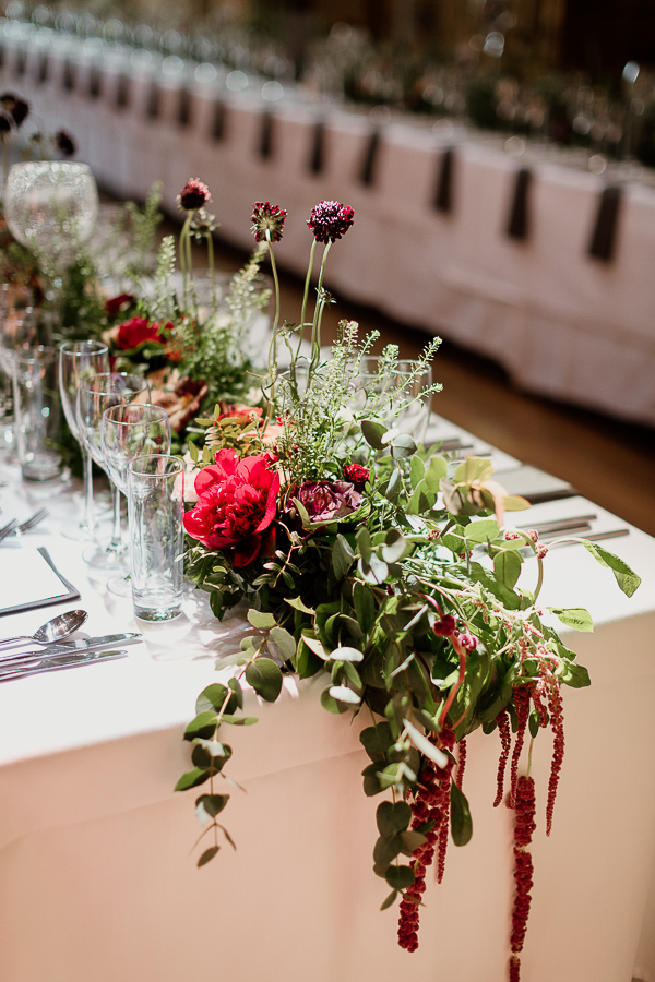 flowers on table wedding