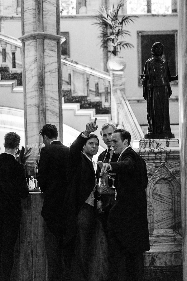 guests at bar during wedding