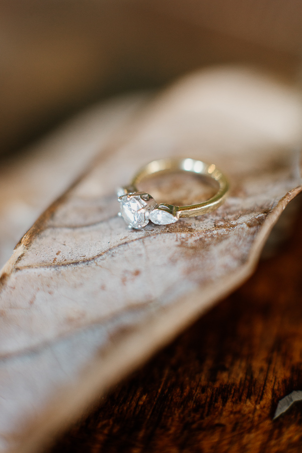 engagement ring on a leaf isle of bute 
