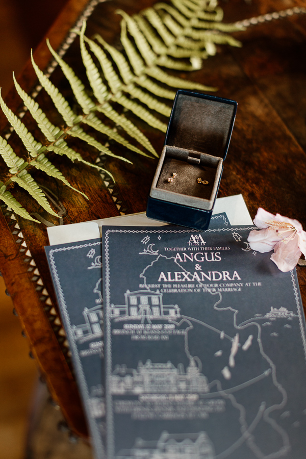 invitation to a wedding at mount stuart earings