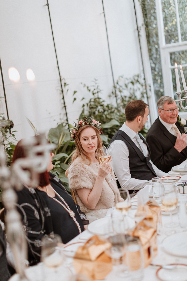 toast during the speeches Glenapp Greenhouse Scotland 