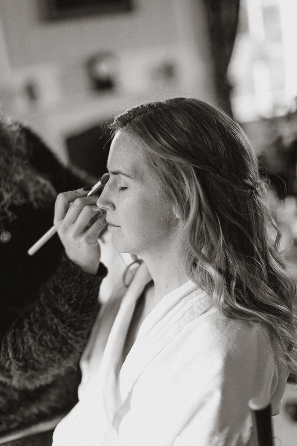 Bride is getting ready at Glenapp Castle for a wedding 