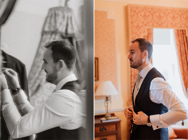 final wedding preparations at wedding Venue Glenapp Castle 