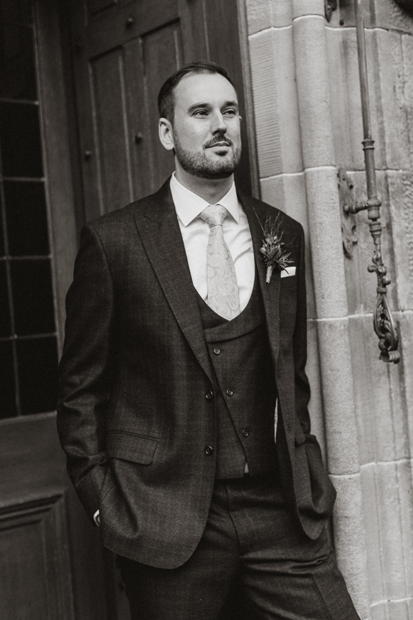 Groom outside of the Glenapp Castle 