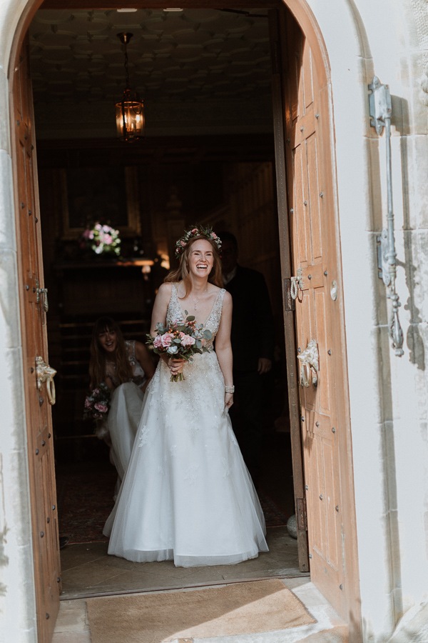 Bride seeing her father at Glenapp Castle Scotland