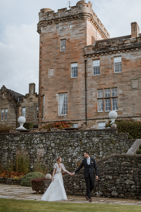 bride and groom at 5 stars venue Glenapp Estate 