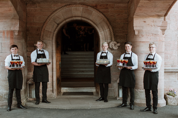 staff at soarn castle wedding