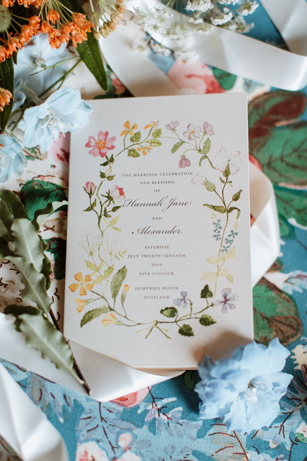 wedding invitation to dumfires house wedding scotland