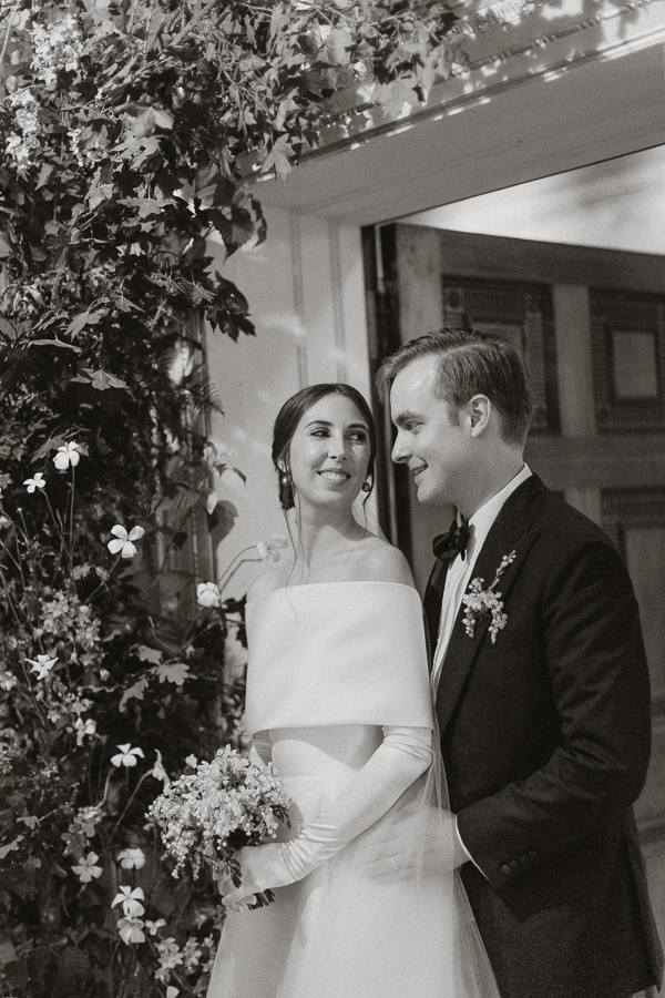 Dumfries House Wedding Photos newlyweds looking a each other