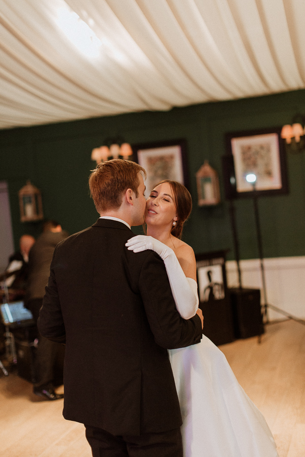 Dumfries House Wedding Photos bride and groom kissing