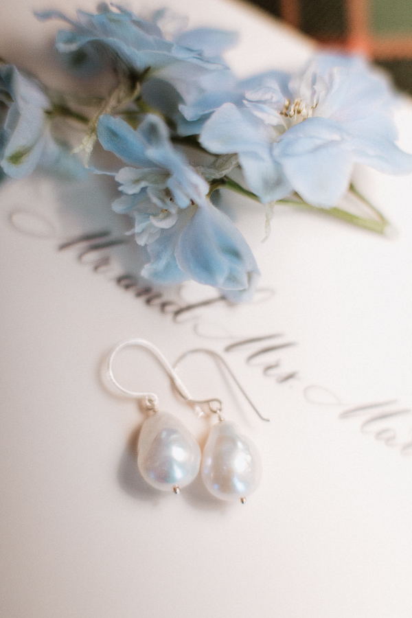 close up of wedding earings at dumfries house