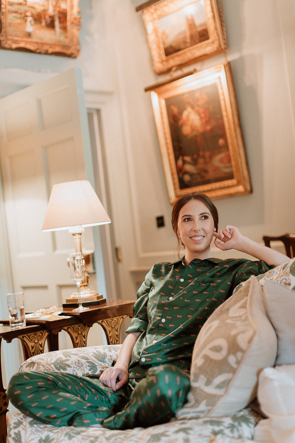 bride smiling before ceremony preparations
