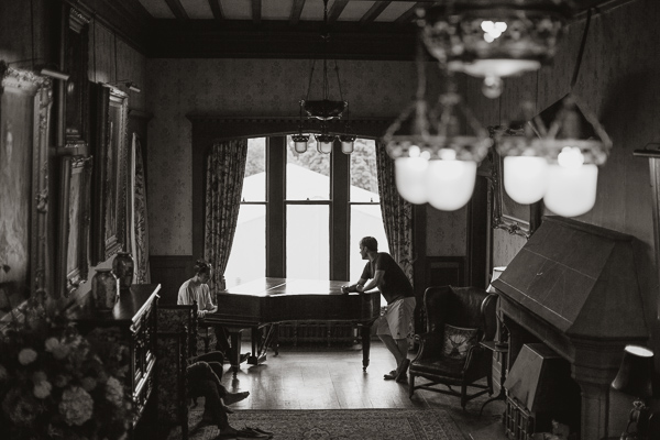 groom getting ready at soarn castle