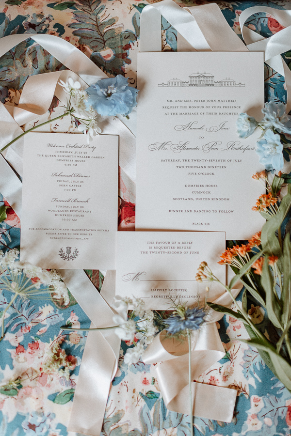 wedding invitations Dumfries House Wedding 