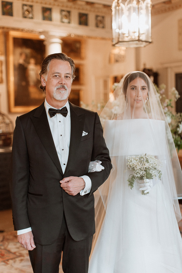 father and bride just before ceremony