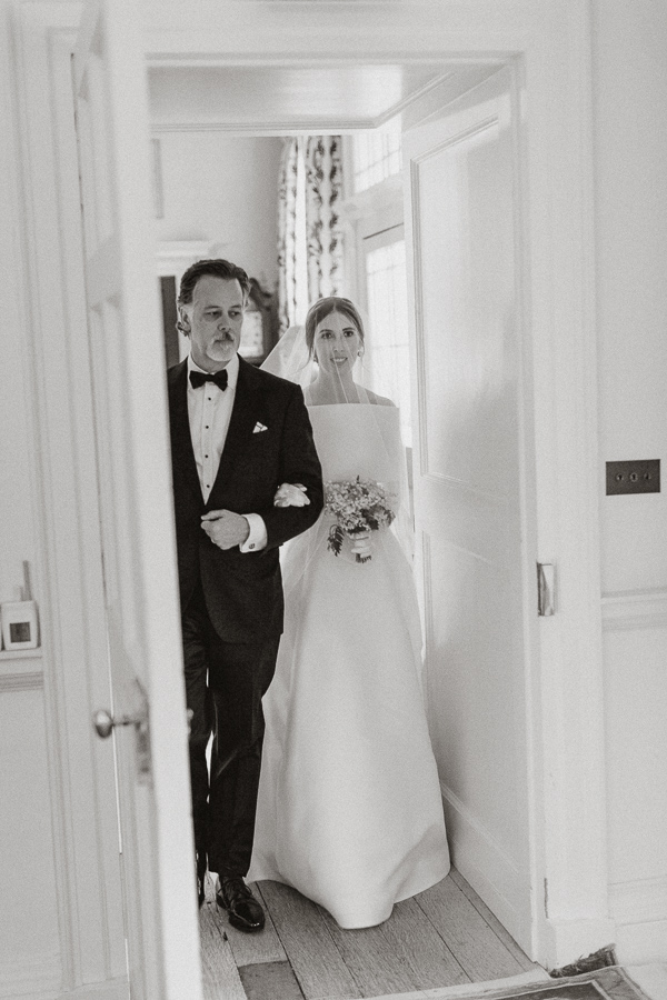 Dumfries House Wedding Photos 3bride walking with dad